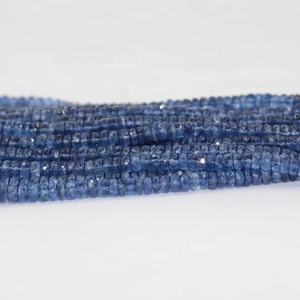 Cuentas facetadas de cianita natural de calidad AAA, forma rondel, de 4-6 mm, tira de 17 pulgadas para la fabricación de joyas a precio mayorista. - Product Image 1