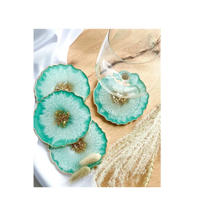 Posavasos de Resina Personalizados, 4 Colores Diferentes, Producto Indio para Decoración del Hogar y Recuerdos de Boda - Product Image 3