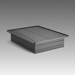 Cadre de lit en métal moderne XL réglable pour hôtel, motel et chambre à coucher, base en acier robuste, pieds renforcés - Product Image 1