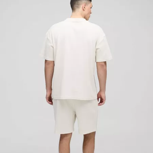 เสื้อยืดฮิปฮอปผ้าคอตตอน 100% สีขาวสุดหรู สั่งทำพิเศษ พิมพ์โลโก้ได้ ทรงหลวมสำหรับผู้ชายและผู้หญิง - Product Image 3