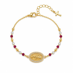Custom Christian Charm <b>Bracelet</b> - Gold Plated Zinc Alloy Religious Pendant <b>Bracelet</b> Manufacturer Low MOQ OEM Service - Product Image 5