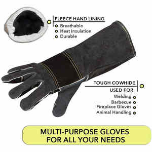Guantes de Trabajo de Cuero Vacuno de Primera Calidad, Hechos a Medida, con Doble Palma para Mayor Protección, Cómodos para Soldadores - Product Image 5