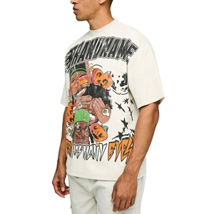 Camiseta Oversize Personalizada Glory OEM de Estilo Urbano con Estampado Gráfico Vintage Desgastado y Algodón Pesado al por Mayor para Unisex - Product Image 2