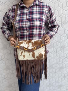 2026 New Arrival Real Cowhide Leather Fringe Bag Hand Tooled Leather Cross Body Sling Bag Gypsy Boho Handmade Multi Uses Bags - Product Image 5