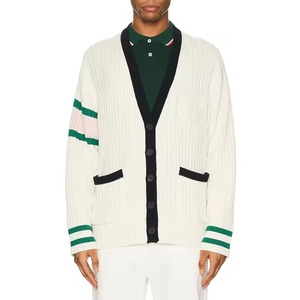 Custom Logo School College Wholesale 100% Acrylic <b>Men</b> Double Breasted Thick Winter Breathable Quick Dry Varsity Cardigan <b>Sweater</b> - Product Image 3