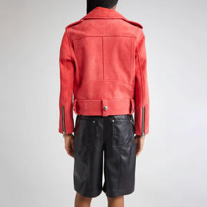 Chaqueta de Cuero para Mujer, Diseño Nuevo, Hecha a Medida, OEM, Venta al Por Mayor, Profesional, Chaqueta de Cuero Resistente con Personalización - Product Image 4