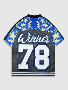 Camiseta de Fútbol Americano con Estampado Personalizado, Cuello en V, Malla Oversize, Gráficos por Sublimación, Fabricante OEM ODM al por Mayor - Product Image 2
