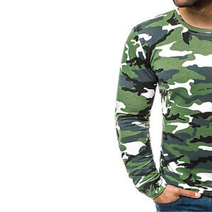 Camiseta Deportiva de Manga Larga para Hombre, Corte Regular, Tejido de Poliéster Sólido, Cuello Redondo, Impresión Digital, Transpirable, Secado Rápido, Ecológica - Product Image 3
