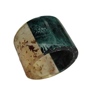 Rond de serviette tricolore moderne artisanat en résine de haute qualité pour table à manger de mariage vaisselle stockée de Falak World Export - Product Image 4