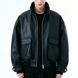 Nouvelle Arrivée 2026 – Blouson en Cuir Homme de Qualité Supérieure, Conception Personnalisée, Vente en Gros, Col Montant, Logo Frontal – Blousons en Cuir d'Hiver - Product Image 6
