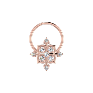 จิวจมูกเพชรแท้ 0.05 กะรัต ดีไซน์ Imperial Arc ทอง 14K ยี่ห้อ Ajretail - Product Image 2