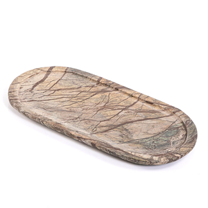 Plateau de service industriel personnalisable en marbre pour la vaisselle de restaurant moderne, mettant en valeur l'aspect et la robustesse du métal brut - Product Image 2