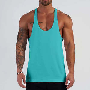 Débardeur de musculation personnalisé pour homme, coupe Y-Back, anti-transpiration, respirant, en polyester et élasthanne - Product Image 1