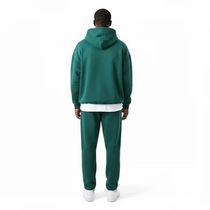 Ensemble de survêtement en molleton 100 % coton épais pour hommes, délavé à l'acide, avec broderie, impression en relief et strass - Product Image 2