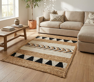 Tapis en jute tressé fait main en gros, tapis de couloir long 2x6 pi, tapis en jute tressé fait main sur mesure 2x3 pi, tapis de sol en fibres naturelles - Product Image 4