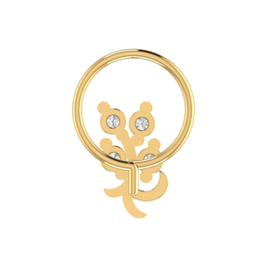 AJRETAIL Piercing de nez en or 14 carats, motif floral inspiré des vignes, diamant naturel taille brillant 0,08 ct certifié GIA, bijou ethnique de piercing raffiné - Product Image 5