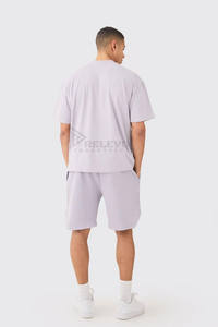 Ensembles de shorts et t-shirts formels d'été Street Wear 100% coton avec logo personnalisé, motif uni, fabriqués au Pakistan, coupe oversize pour hommes - Product Image 6