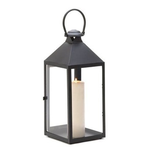 New Luxury Hanging Square shape Home Decor Stainless Steel Metal Candle <b>Lantern</b> With <b>Black</b> Color Finished for Home & Garden - Product Image 4