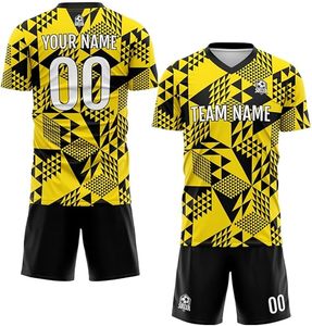 Maillot de football Mexique 2026 en gros, qualité thaïlandaise supérieure, maillot domicile doré, ensemble uniforme de football noir et jaune - Product Image 1