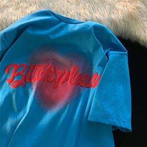 Bon matériel T-shirt décontracté pour hommes Impression bouffante personnalisée T-shirt oversize à épaules tombantes pour hommes et femmes - Product Image 3