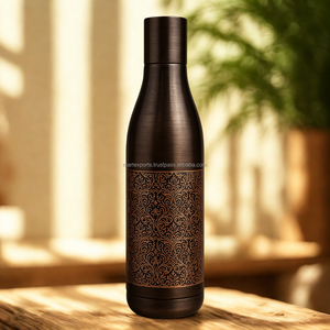 Traditional <b>copper</b> <b>bottle</b> inspired by ayurvedic lifestyle for daily water storage and natural health support - Product Image 6