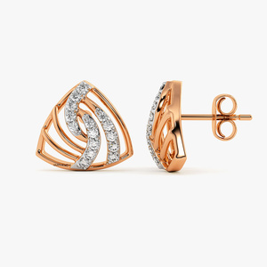 Pendientes de Diamantes Blancos Cultivados en Laboratorio en Oro Rosa, Corte Brillante, para Mujer, de Lujo, para Boda, Oro de 10K, 14K, 18K, Plata 925, 935 - Product Image 4
