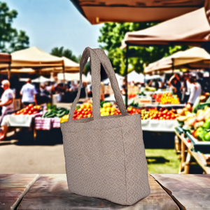 Sac fourre-tout en jute fait à la main écologique en fibre naturelle toile de jute chanvre transporteur promotionnel poignée en coton motif personnalisé déjeuner plage cadeau - Product Image 6