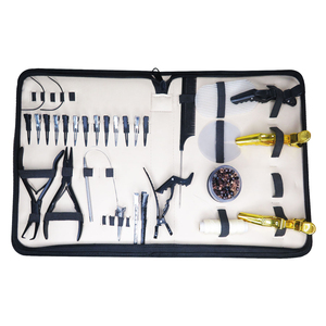 Kit professionnel d'extensions capillaires rose : outils d'installation et de retrait avec clips et accessoires - Product Image 2