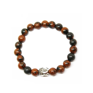 Pulsera de Obsidiana Caoba de Alta Calidad con Cuentas de Buda, Regalo Romántico, Joyería de Moda con Encanto para Hombres y Mujeres, Meditación Energética - Product Image 2