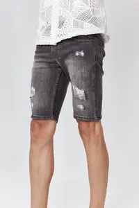 New Customized Men's Summer Fashion Casual <b>Woven</b> High Elastic Waist Denim <b>Shorts</b> 100% Cotton Quick Dry Breathable Eco-Friendly - Product Image 4
