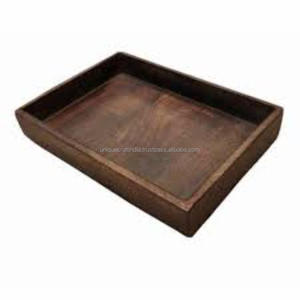 Plateau de service artisanal Unique Craft India en bois de manguier et laiton, avec poignées métalliques classiques, pour servir sur des plateaux en acacia, de qualité supérieure et fabriqué à la main - Product Image 6