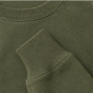 Customize <b>Moss</b> <b>Green</b> Mens Oversized Athletic Wide Rib Crewneck Pullover Sweatshirt Dense Cotton Blend Fleece MCRW-0034 - Product Image 6