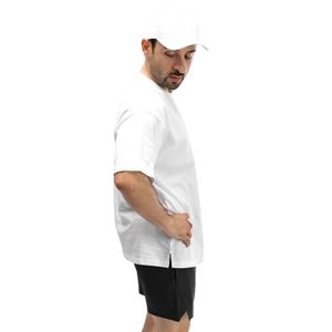 <b>White</b> <b>Men</b> Oversized Crew Neck T-<b>Shirt</b> <b>Short</b> <b>Sleeve</b> Loose Fit 100% Cotton Sporty Lightweight Padel Tennis Casual Tee - Product Image 2