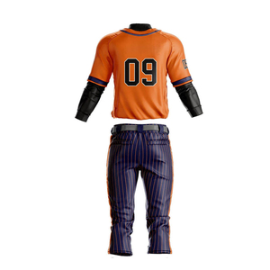 Conjunto de Uniforme de Béisbol Personalizado para Hombre, Camiseta Naranja de Manga Corta con Botones, Pantalones a Rayas, Transpirable, de Poliéster, Ajustado, del Equipo Phoenix - Product Image 2