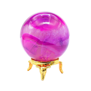 Esfera de Mármol Ónix Original, Bola de Piedra Tallada de Color Rosa Brillante para Decoración y Regalo en Pakistán - Product Image 3