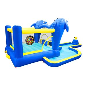 Parque Acuático Inflable 8 en 1 para Jardín, Trampolín, Casa de Brinco, Aspersor de Delfines y Juegos de Tiro para Diversión al Aire Libre - Product Image 2