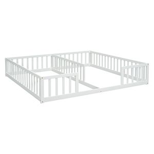 Letto a castello bianco per bambini senza porta e ringhiera di protezione - Product Image 3