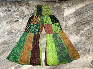 Pantalones Anchos Unisex con Parches Verdes, 100% Algodón, Transpirables, de Cintura Alta, Estilo Bohemio, para Verano - Product Image 5
