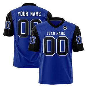 Maillot de football personnalisé pour homme, blanc et noir, col en V, manches courtes, imprimé par sublimation, respirant, design sportif, nom et numéro de l'équipe - Product Image 3