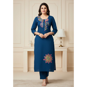 Ensemble de 2 pièces en coton naturel, vêtements traditionnels indiens, vêtements de fête pour femmes, taille M à 3XL - Product Image 1