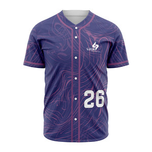 เสื้อเบสบอลผู้ชายแบบมีกระดุมติด  ผ้าโพลีเอสเตอร์ระบายอากาศได้ดี พิมพ์ลายเรขาคณิตคุณภาพสูง  ออกแบบได้ตามต้องการ - Product Image 4
