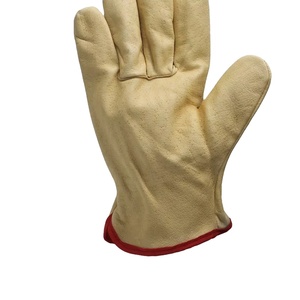 Gants de sécurité en cuir de porc et de chèvre, gants de travail protecteurs pour conducteurs avec manchette élastique et dos en coton - Product Image 6