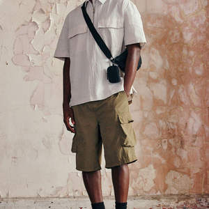 Short cargo décontracté pour homme, été 2026, en coton épais 100 % respirant et à séchage rapide, avec cordon de serrage, 280 g - Product Image 6