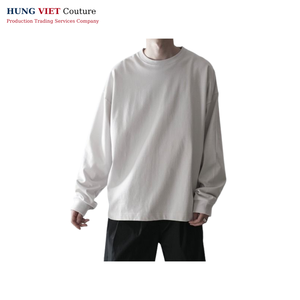 Camiseta de manga larga de algodón de Vietnam OEM moda mínima - Product Image 3