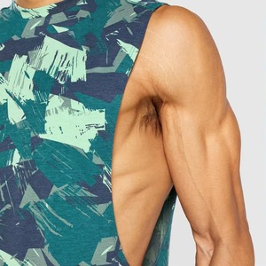 Débardeur personnalisé respirant à séchage rapide 100% coton, impression numérique, débardeurs de fitness pour hommes, été - Product Image 6