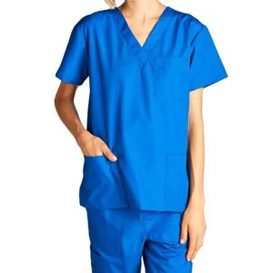 Womens Medical Scrub Suit Teal Blue Hospital Uniform V Neck Nurse <b>Doctor</b> Workwear <b>Set</b> for Healthcare Professionals - Product Image 2