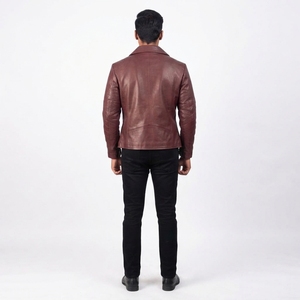 Veste décontractée pour homme, style motard, fermeture éclair sur le devant, manches longues, veste tendance, tailles personnalisées, vente en gros - Product Image 6