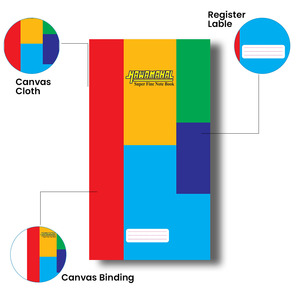 Hawamahal Hard Bound Ruled Register 18x30 cm | 60 GSM Paper | Strong Binding <b>Notebook</b> for School Office & Daily Writing - Product Image 2