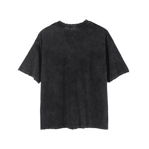 Camiseta Vintage Oversize Lavada para Hombre, Algodón Pesado con Lavado Ácido, Estampado Gráfico de Banda de Metal, Estilo Retro Urbano - Product Image 2