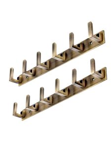 Handmade Brass <b>Wall</b> <b>Mounted</b> Coat Rack with 6 Hooks Antique Brass Entryway Organizer for Clothes Hats <b>Towels</b> Accessories set of 2 - Product Image 1